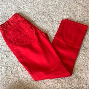 JCrew Matchstick Red Jeans Size 27